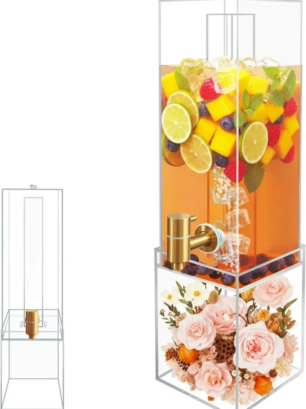 2 Gallon Beverage Dispenser with Airtight Valve & Acrylic Stand - Perfect for